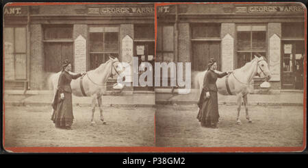 . Une femme et un cheval à Putnam. Couverture : 1865 ?-1895 ?. Mentions légales Source : 1865 ?-1895 ?. Article publié le 12-1-2005 numérique ; mis à jour le 2-11-2009. 14 une femme et un cheval à Putnam, Robert N. Dennis collection de vues stéréoscopiques Banque D'Images