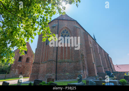 L'église gothique, 15e siècle, Hinte, Frise orientale, Basse-Saxe, Allemagne Banque D'Images