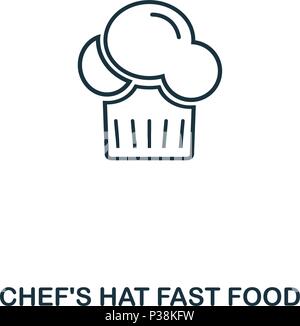 Contour simple Chef Hat icône. Pixel élément linéaire parfaite. Chef Hat style du contour à l'aide de l'icône dans l'interface utilisateur Web, application mobile, l'impression. Illustration de Vecteur