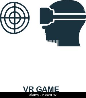 Vr'icône du jeu. Application pour mobile, l'impression, l'icône du site web. L'élément simple à chanter. L'icône illustration monochrome Jeu Vr. Illustration de Vecteur