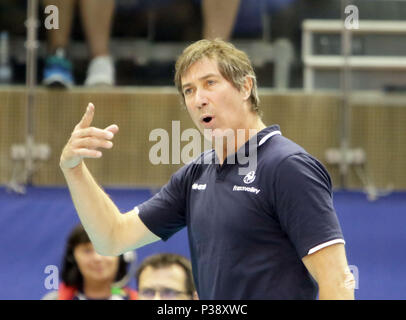 Varna, Bulgarie. 17 Juin, 2018. LAUENT Tillie (France), .mens volley-ball Ligue des Nations Unies, la semaine 4, le Canada contre la France, Palais de la culture et du sport, Varna/Bulgarie, le 17 juin 2018, la quatrième de 5 week-ends de la tour préliminaire établi dans la nouvelle ligue de volley-ball hommes Nations a lieu à Sofia/Bulgarie. Credit : Wolfgang Fehrmann/ZUMA/Alamy Fil Live News Banque D'Images