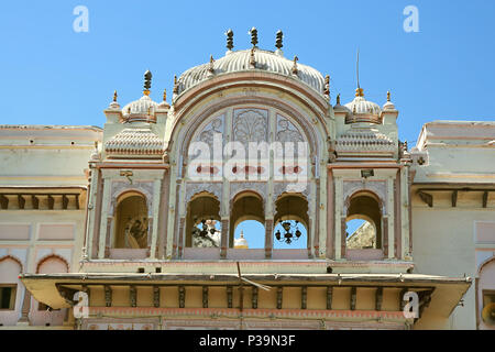 Détail de Ram Raj Temple, Orchha, Madhya Pradesh, Inde Banque D'Images