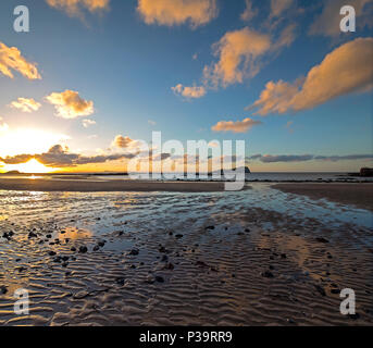 Coucher du soleil à North Berwick, East Lothian, Ecosse, Royaume-Uni Banque D'Images