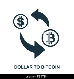 Dollar à l'icône de Bitcoin. Application pour mobile, l'impression, l'icône du site web. L'élément simple à chanter. Dollar monochrome à l'icône de Bitcoin illustration. Banque D'Images