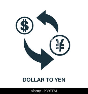 Dollar Yen à icône. Application pour mobile, l'impression, l'icône du site web. L'élément simple à chanter. Pour l'icône monochrome Dollar Yen illustration. Banque D'Images