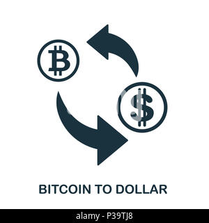 Pour l'icône de Bitcoin Dollar. Application pour mobile, l'impression, l'icône du site web. L'élément simple à chanter. Bitcoin monochrome à l'icône Dollar illustration. Banque D'Images