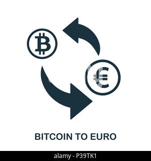 Pour l'icône de Bitcoin Euro. Application pour mobile, l'impression, l'icône du site web. L'élément simple à chanter. Bitcoin monochrome à l'icône Euro illustration. Banque D'Images