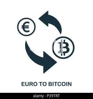 D'euros à l'icône de Bitcoin. Application pour mobile, l'impression, l'icône du site web. L'élément simple à chanter. L'Euro à l'icône monochrome Bitcoin illustration. Banque D'Images