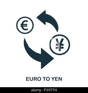 Euro Yen à icône. Application pour mobile, l'impression, l'icône du site web. L'élément simple à chanter. Euro Yen monochrome à l'icône de l'illustration. Banque D'Images