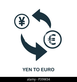 Yens à l'icône de l'Euro. Application pour mobile, l'impression, l'icône du site web. L'élément simple à chanter. Pour l'icône monochrome Yen Euro illustration. Banque D'Images