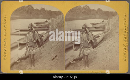153 India rubber Hunter, de Robert N. Dennis collection de vues stéréoscopiques Banque D'Images