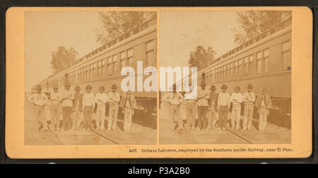 154 ouvriers indiens, employé par la Southern Pacific Railway, près de El Paso, par Kilburn Brothers Banque D'Images