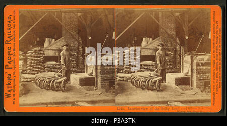 158 vue de l'intérieur de la fonderie de plomb et d'argent Selby fonctionne, San Francisco, CA, par Carleton Watkins, E., 1829-1916 Banque D'Images