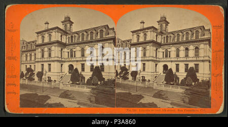 . Lincoln School, 5th Street, San Francisco, Californie Titre alternatif : Vues de paysage américain, 148. Couverture : 1860 ?-1900 ?. Mentions légales Source : 1860 ?-1900 ?. Point numérique publié le 8-31-2005 ; mise à jour 2-12-2009. 170 Lincoln School, 5th Street, San Francisco, Cal, de Robert N. Dennis collection de vues stéréoscopiques Banque D'Images