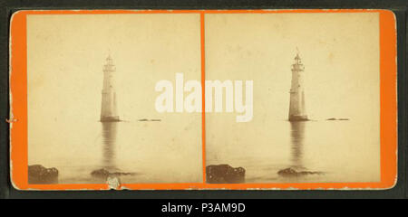 . Minot's Ledge Phare. Couverture : 1859 ?-1885 ?. Mentions légales Source : 1859 ?-1885 ?. Point numérique publié le 6-30-2005 ; mise à jour 2-12-2009. 192 Minot's Ledge Phare, par J. H. Williams Banque D'Images