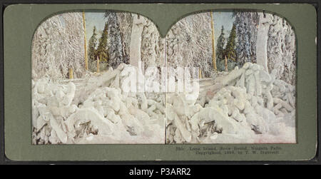 178 Luna Island, snow bound, Niagara Falls, de Robert N. Dennis collection de vues stéréoscopiques Banque D'Images
