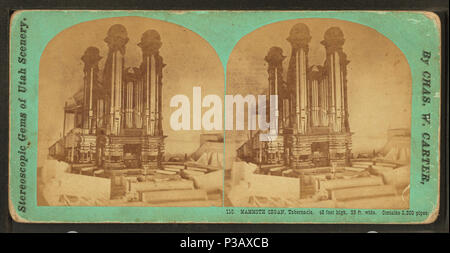 . Orgue de mammouth, Tabernacle. 48 pieds de haut, 33 pieds de large. Contient 3 200 tuyaux. Titre alternatif : gems stéréoscopique de paysages de l'Utah. Couverture : 1860-1885 ?. Mentions légales Source : Salt Lake City, Utah : C. W. Carter, 1860-1885 ?. Point numérique publié le 1-25-2006 ; mise à jour 2-13-2009. 183 organe de mammouth, Tabernacle. 48 pieds de haut, 33 pieds de large. Contient 3 200 tuyaux, par C. W. Carter Banque D'Images