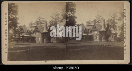 . Mark Twain house. Titre alternatif : esquisses photographiques dans et sur la ville de Hartford. 1. Création : ca. 1880. Couverture : 1867 ?-1890 ?. Mentions légales Source : 1867 ?-1890 ?. Article publié le 12-1-2005 numérique ; mis à jour le 2-11-2009. 185 Mark Twain house, par Camp, D. S. (Daniel S.) Banque D'Images