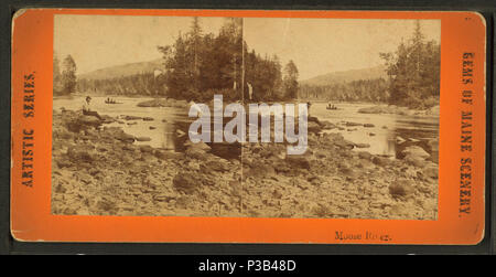 . Moose River. Titre alternatif : les gemmes du Maine Paysages, Série artistique. Couverture : 1870 ?-1880 ?. Point numérique publié le 7-18-2005 ; mise à jour 2-12-2009. 195 de la rivière Moose, Robert N. Dennis collection de vues stéréoscopiques Banque D'Images