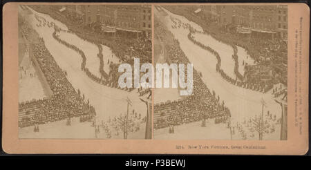 209 pompiers de New York, Grand Centennial, à partir de Robert N. Dennis collection de vues stéréoscopiques Banque D'Images