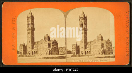 . Nouvelle Vieille église du sud de Boston. Titre alternatif : Vues de Boston. Couverture : 1864 ?-1920 ?. Mentions légales Source : 1864 ?-1920 ?. Point numérique publié le 7-18-2005 ; mise à jour 2-13-2009. 208 Old South Church, Boston, par Bailey et Co. Banque D'Images