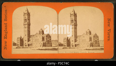 . Nouvelle Vieille église du sud de Boston. Titre alternatif : New England série, nouvelles vues. Couverture : 1864 ?-1920 ?. Mentions légales Source : 1864 ?-1920 ?. Point numérique publié le 7-18-2005 ; mise à jour 2-13-2009. 208 Old South Church, Boston, à partir de Robert N. Dennis collection de vues stéréoscopiques Banque D'Images