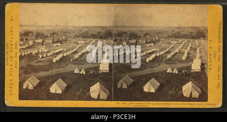 . Vue panoramique du quartier brûlé de l'Observatoire, à au sud-ouest. Titre alternatif : ruines de l'incendie de Portland, Maine, le 4 juillet 1866. 489. Référence : 1866. Article 3-9-2006 numérique publié ; mise à jour 2-12-2009. 230 Vue panoramique de l'Holocauste de l'Observatoire du district, à la région du sud-ouest, par John P. Soule 3 Banque D'Images