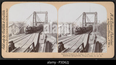 249 Railway Bridge, Niagara Falls, États-Unis d'Amérique, à partir de Robert N. Dennis collection de vues stéréoscopiques Banque D'Images