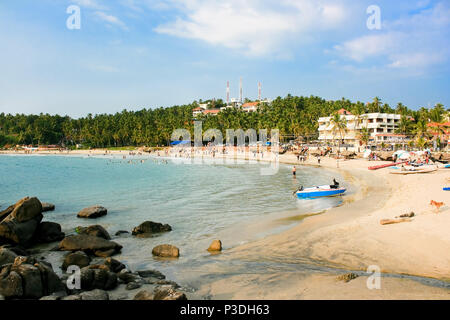 La principale plage de Kovalam, Kerala, Inde Banque D'Images