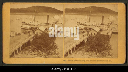 . Steamboat Landing, Bar Harbour, Mt. Désert, Me. Couverture : 1870 ?-1885 ?. Point numérique publié le 7-18-2005 ; mise à jour 2-12-2009. 285 Steamboat Landing, Bar Harbour, Mt. Désert, moi, par Kilburn Brothers Banque D'Images