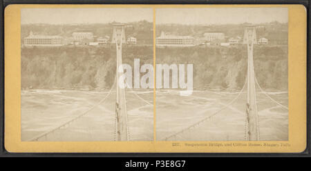293 pont suspendu, et Clifton House, Niagara Falls, de Robert N. Dennis collection de vues stéréoscopiques Banque D'Images