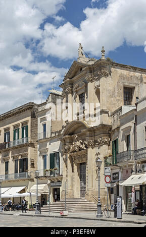 Italie Puglia Lecce square Sant Oronzo Église Santa Maria delle Grazie Banque D'Images