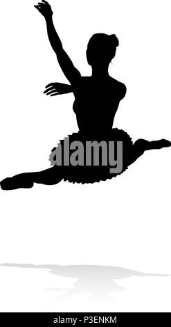 Ballet Dancer Dancing Silhouette Illustration de Vecteur