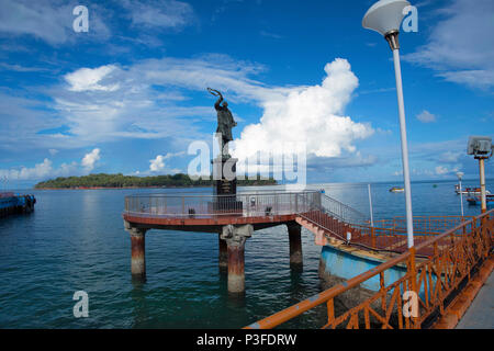 Statue de Rajiv Gandhi à Aberdeen jetée, Port Blair, Andaman Islands Banque D'Images