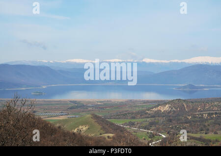 Vue panoramique du Petit lac Prespa , vue de dessus Banque D'Images