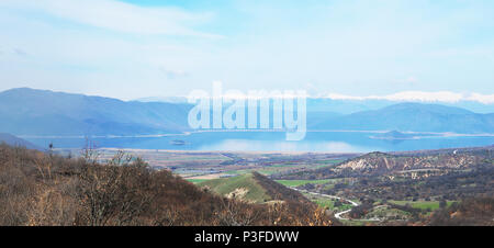 Vue panoramique du Petit lac Prespa , vue de dessus Banque D'Images