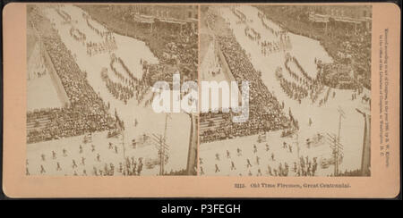 316 l'ancien temps les pompiers, grand centenaire, à partir de Robert N. Dennis collection de vues stéréoscopiques Banque D'Images