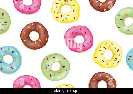 Jeu de des beignets sucrés Illustration de Vecteur
