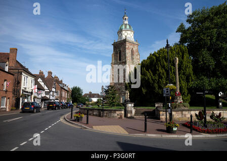 La rue de l'église et le Pepperpot, Upton-upon-Severn, Worcestershire, Angleterre, RU Banque D'Images