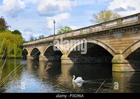 Le pont Serpentine dans Hyde Park, London, England, UK Banque D'Images