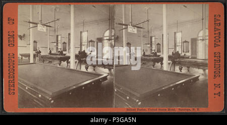 35 Salon de Billard, United States Hôtel. Saratoga, N.Y, à partir de Robert N. Dennis collection de vues stéréoscopiques Banque D'Images