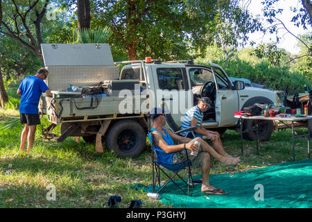 Défi 2018 Gibb mis en place pour le camp à El Questro WA Kimberley en Australie. Banque D'Images