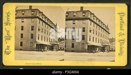 . United States Hôtel. Titre alternatif : la "meilleure" série. Portland & Environs. Couverture : 1865 ?-1883 ?. Point numérique publié le 7-28-2005 ; mise à jour 2-12-2009. 339 United States Hotel, à partir de Robert N. Dennis collection de vues stéréoscopiques 2 Banque D'Images