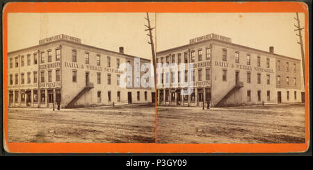 . Vue d'un bâtiment contenant la catégorie unique de tous les jours et une imprimante, Council Bluffs, Iowa. Titre alternatif : Vues de Council Bluffs et environs. Création : ca. 1880. Couverture : 1865 ?-1885 ?. Mentions légales Source : 1865 ?-1885 ?. Article 3-9-2006 numérique publié ; mise à jour 12-6-2008. 352 Vue d'un bâtiment contenant la catégorie unique de tous les jours et une imprimante, Council Bluffs, Iowa, par J. F. Barke Banque D'Images