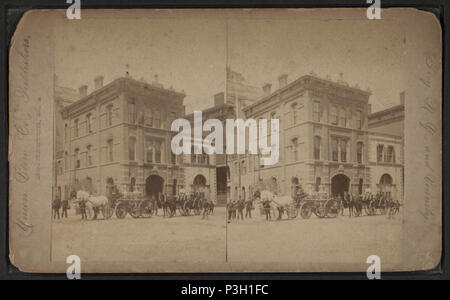 360 Avis de véhicules d'incendie et d'échelles, de Robert N. Dennis collection de vues stéréoscopiques Banque D'Images