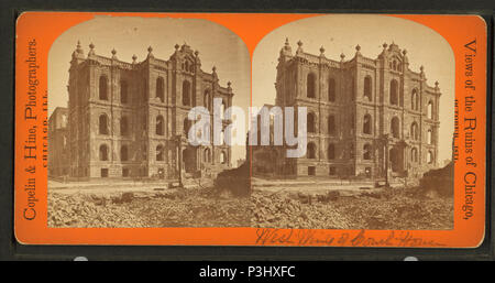. Aile ouest du palais de justice. Titre alternatif : vues sur les ruines de Chicago, Octobre, 1871. Référence : 1871. Mentions légales Source : Chicago, Illinois : Copelin & Hine, 1871.. Point numérique publié le 6-16-2005 ; mise à jour 2-12-2009. 379 aile ouest de Court House, par Copelin &AMP ; Hine Banque D'Images