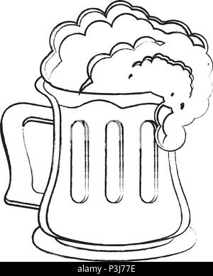 Irish beer mug sur fond blanc, vector illustration Illustration de Vecteur
