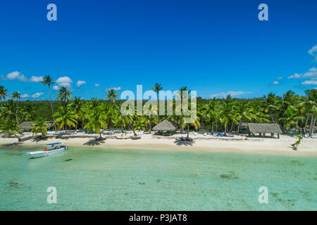 Vue aérienne de la plage de l'île tropicale, la République Dominicaine Banque D'Images