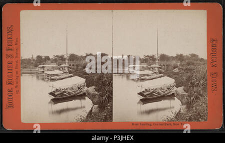 . Boat Landing, Central Park, New York. Titre alternatif : American views. Référence : [1865 ?-1905 ?]. Article publié le 4-12-2006 numérique ; mis à jour le 6-25-2010. 39 boat landing, Central Park, New York, à partir de Robert N. Dennis collection de vues stéréoscopiques Banque D'Images