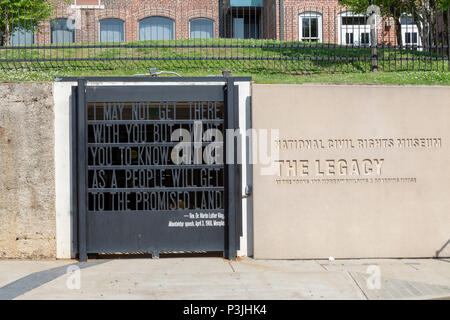 Memphis, Tennessee - l'entrée de la création d'un legs, une ancienne maison de pension d'où les coups de feu qui a tué Martin Luther King Jr. ont été tirés. Banque D'Images